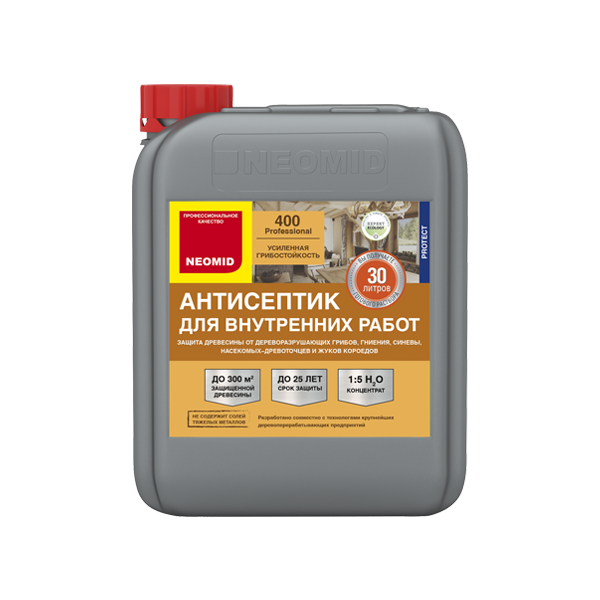 Деревозащитный состав для внутренних работ"Неомид 400" 5л конц 1:5 (30л. готового продукта) (4)