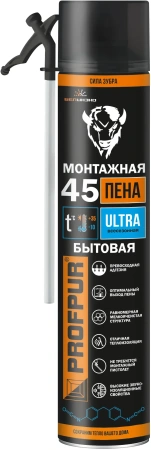 Пена профессиональная PROFPUR MEGA 65л всесезонная, 870мл, 1000г (12)