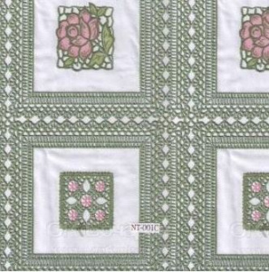 Клеенка EASY LACE YL-001D ажурная ПВХ зеленая 1,32*22м