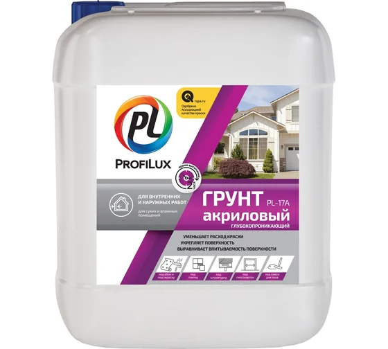 "Profilux" Грунт PL-17А акриловый для наруж. и  внутр. работ 10л