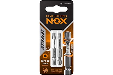 Бита torsion E6,3 Tx30-50, 2 шт карта STRONG  339305-2