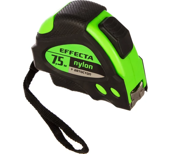 Рулетка Effecta Nylon-7,5м/25мм с магнитом, автостопом, лентой нейлон 587525 (6 шт/кор)