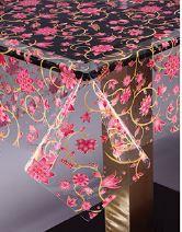 H046e Клеенка MIRAGE прозрачная с печатью0.10мм*1,37м*25м