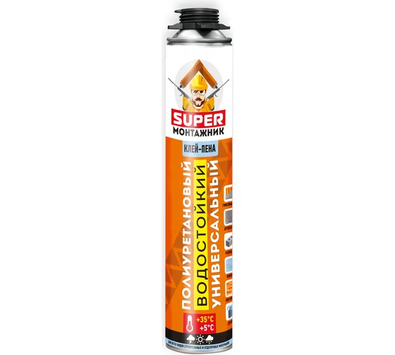 Клей-пена SUPER МОНТАЖНИК универсальная профессиональная летняя,  780г (12)