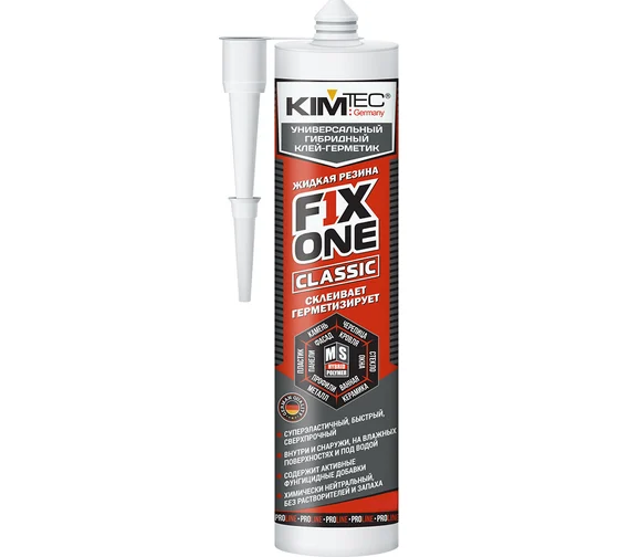 Клей-герметик "KIM TEC" FIX ONE черный, 290мл/405г, (12)