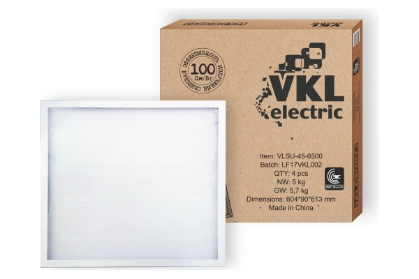 Светильник LED универсальный VLSU-1 45Bт 220B 6500K 4500Lm (595*595*19) VKL elektric