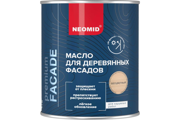 Масло для деревянных фасадов "NEOMID PREMIUM FACADE" бесцветный 0,75л (12)
