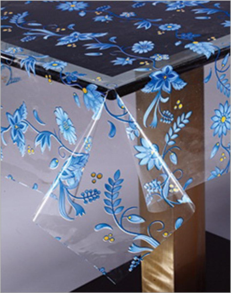 045 (H045a) Клеенка MIRAGE прозрачная с печатью 0,20мм*1,37м*25м