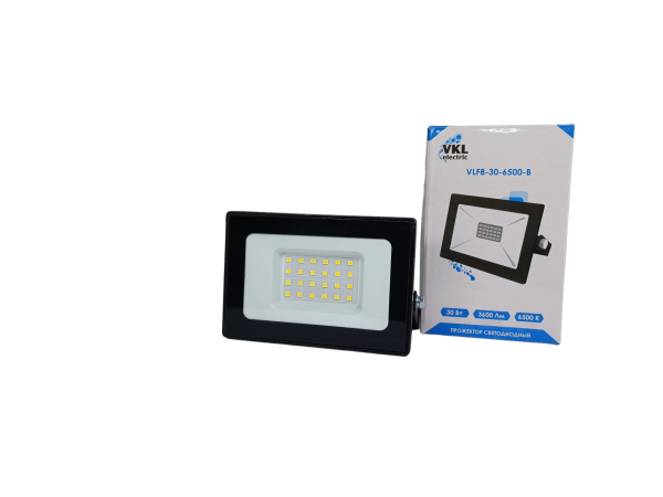 Прожектор LED  30W VLF8-30-6500-B 6500К 3600Лм 220V IP65 черный (122*94*29VKL electric *