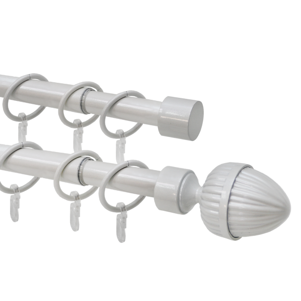 Телескоп.двухряд.карниз, Наконечник Орех, Жемчуг, 16/19мм ,160-320см,