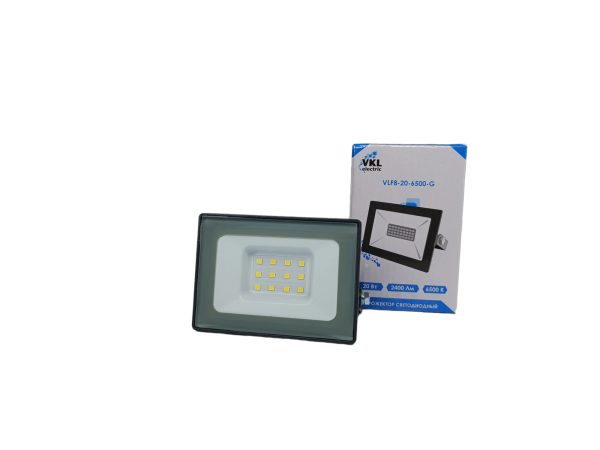 Прожектор LED 20W VLF8-20-6500-G  6500К 182400Лм 220V IP65 серый (102*83*29)  VKL electric