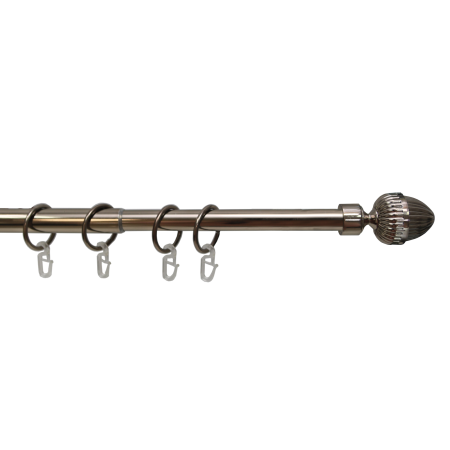 Телескоп.однорядн.карниз, Наконечник Орех, Коньяк, 16/19мм ,160-320см,