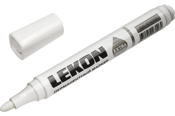Маркер LEKON EXTRA WHITE  перманентный белый (линия 3мм) (10)