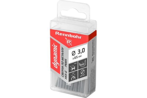 Сверло по металлу ЦХ  2,5х57мм, HSS-G, P6M5, 20шт/уп, RENNBOHR DYNAMIC PROM 666025