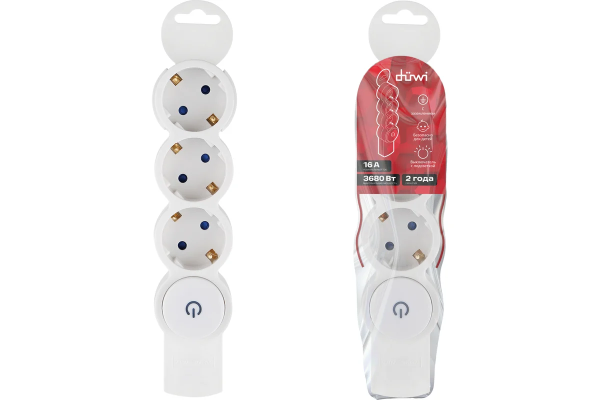 Колодка розеточная Quick Fix 3 гн. с/з защит. шторки с выкл. 16А