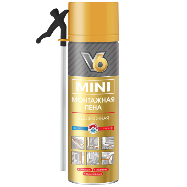 Пена  бытовая "V6" MINI всесезонная 360г (12)