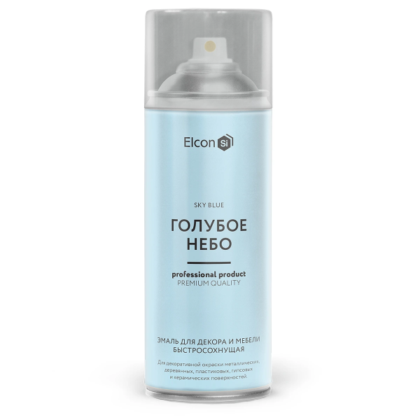 Эмаль для декора и мебели быстросохнущая голубое небо "Elcon" аэрозоль 520мл (12) ССС