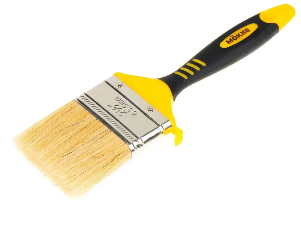 Кисть Mokke Profi плоская  25мм пластик. двухкомп. ручка, натур. щетина, для ЛКМ на алкид. осн.(12)С