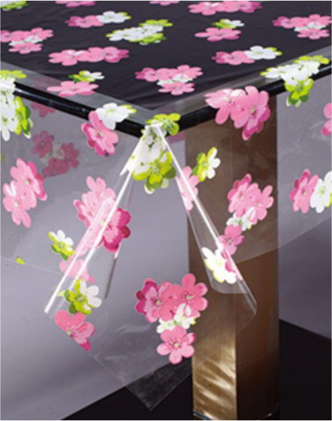 078A Клеенка MIRAGE прозрачная с печатью0.20мм*1,37м*25м