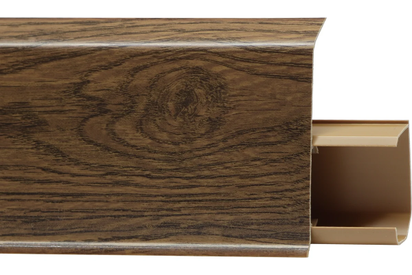 Плинтус ПВХ c съемной панелью TERA №712 Дуб борнео  72мм (24)