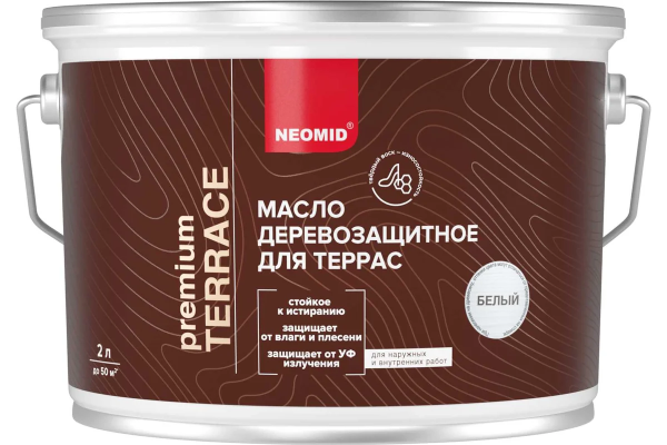Масло  для террас "NEOMID PREMIUM TERRACE"  белый 2,0 л