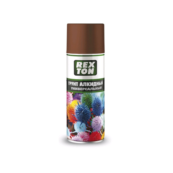 Грунт-эмаль по ржавчине REXTON 3 в1 шоколадно-коричневый аэрозоль (150.40) 520 мл (12)