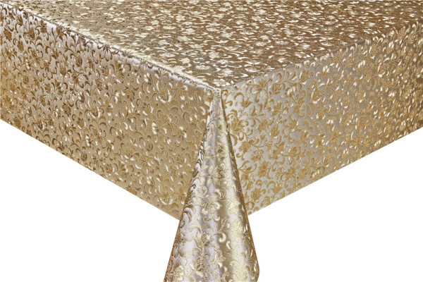 GP-8707FB клеенка металлик на ткани, золото на серебряном 0,35мм*1,37м*20м  1/1