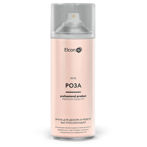 Эмаль для декора и мебели быстросохнущая роза "Elcon" аэрозоль 520мл (12) ССС