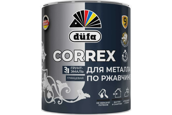 Грунт-эмаль для  металла по ржавчине 3в1 "Dufa" CORREX 1021 желтый 0,75л (3) ССС