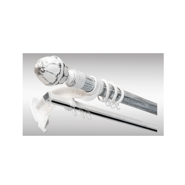 Карниз "Венеция/Валанс" с открытым кронштейном 2,4м Белое серебро МК