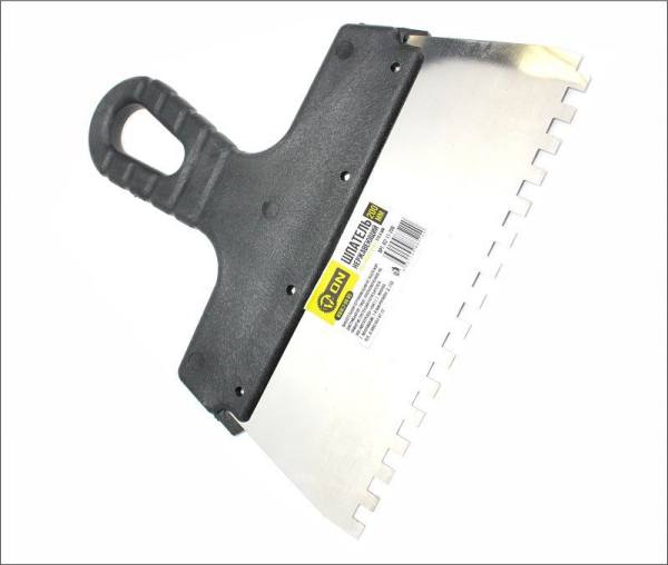 ON Шпатель нержавеющий пластиковая ручка 200мм зуб 6мм