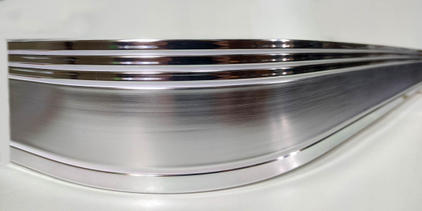 Карниз потолочный 2-х ряд. 1,6м с блендой+повороты "Элегант 7смм" "BroDecor"  №30 Хром ССС