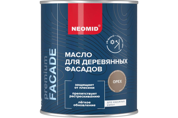 Масло для деревянных фасадов "NEOMID PREMIUM FACADE" орех 0,75л (12)