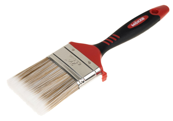 Кисть Mokke Profi плоская 100мм пластик. двухкомп. ручка, искусств. щетина, для сех видов ЛКМ (12)