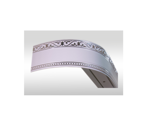 Карниз "Монарх" 2,4м белый с серебром  МК