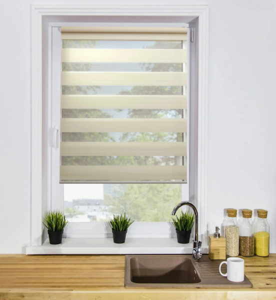 Мини Ролета День-ночь "Грация"  LB 10-16  90*160 (кремовый) Р