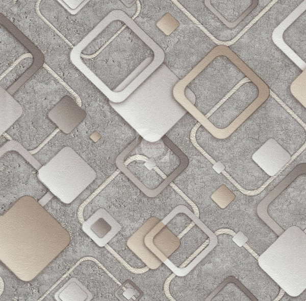 Ромбы 6275-9 обои дупл. с пал. золотом  (графит) /12 МОСКВА