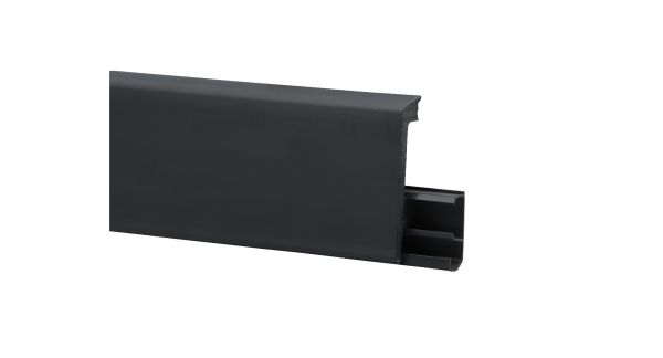 Плинтус HDPS напольный WINART PRO универсальный монтаж 80мм 2,0 м Quatro Антрацит (20)