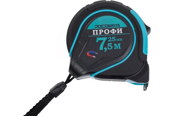 Рулетка в обр. корпусе ПРОФИ с магнитом (7,5м; 25мм) "РОСОМАХА" (6)