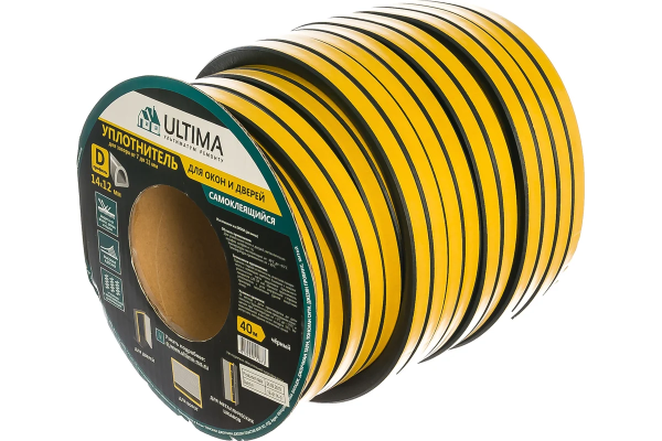 Уплотнитель D40 14х12мм черный "Ultima" Китай (40м)