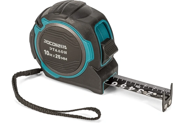 Рулетка в обр. корпусе ЭТАЛОН с двухсторонней ч/б устойчивой лентой и магнитом(7,5м;25м"РОСОМАХА"(6)