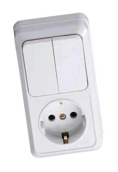 Блок комб. ОП верт (2кл. выкл + розетка с/з) TANGO