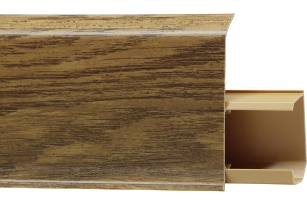 Плинтус ПВХ c съемной панелью TERA №711 Дуб антрацит  72мм (24)