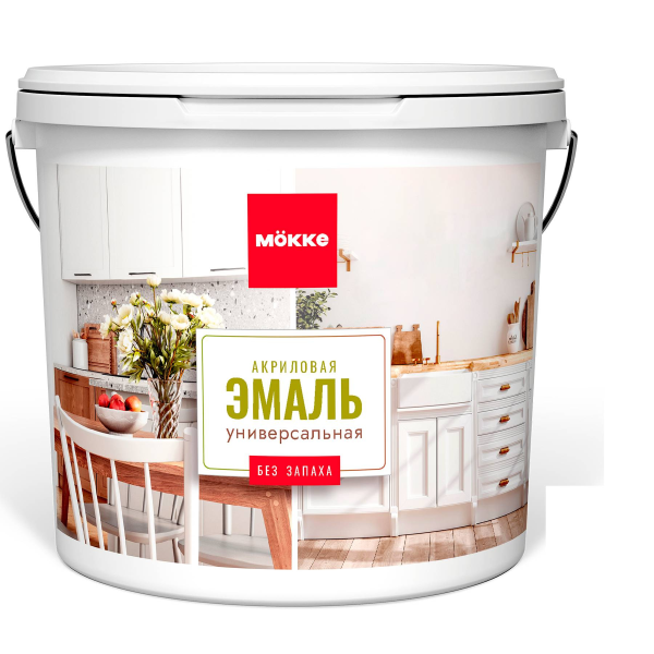 Эмаль акриловая п/гл. МОККЕ для пола,  белый (База А), 0,8 кг (6)