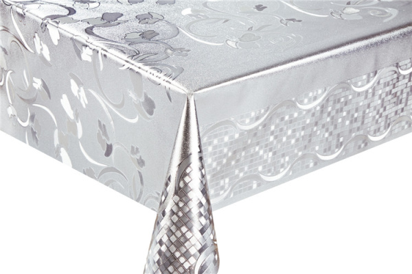 GP-8093B клеенка металлик на ткани, серебро 0,35мм*1.37м*20м