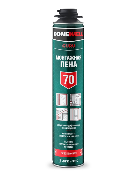 Пена полиуретановая монтажная профессиональная "DONEWELL 70" всесезонная (12)