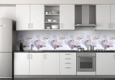 Фартук "Голубая орхидея" ABS-пластик (термоперевод) 3000*600*1,5мм КомфортПласт