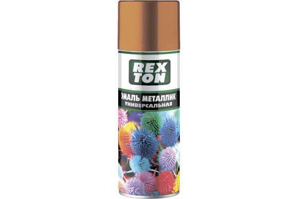 Эмаль универсальная металлик золото REXTON аэрозоль 520мл (12) (RT-130.50)