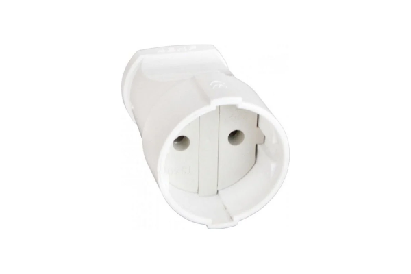 Кабельная розетка б/з 16А 250В ABS-пластик, белая