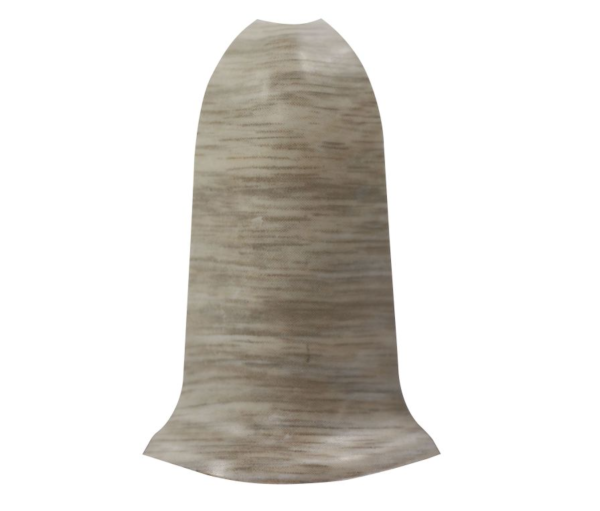 Угол наружный с держателем к плинтусу "WIMAR" 58мм Дуб аргенто (уп. 2шт)